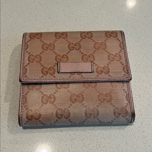 Gucci Handbags - Gucci Pink GG Logo Wallet 4.5”